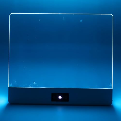 LED Drawing Message Note Board - Rechargeable 16” Light Up Doodle Art Note Pad, 8 Color Glow Acrylic Dry Erase Writing Board with 7 Markers, Soft Cloth, Hanging Chain, Birthday Gift Toy for Girls Boys