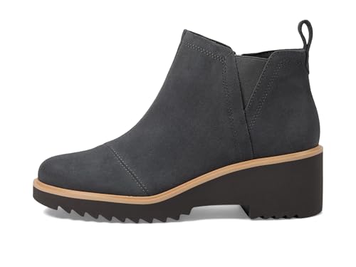 Image of TOMS Women's Maude Wedge Boot, Leather Upper, OrthoLite Insole, Side Zip, Lightweight