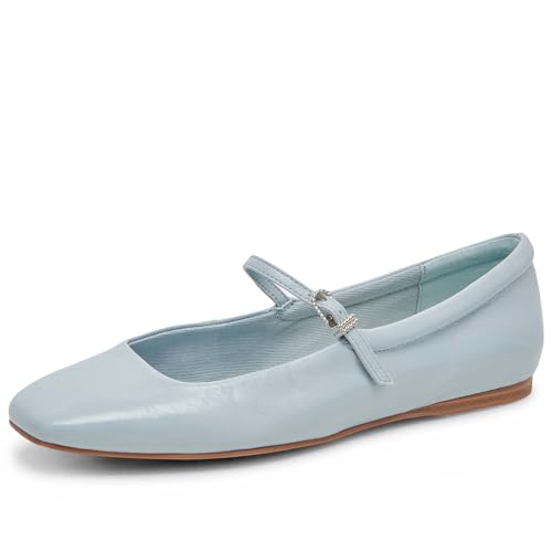 Image of Riekhany Mary Jane Ballet Flats for Women Casual Square Toe Slip On Flats Comfortable Ankle Buckle Strap Ballerina Shoes