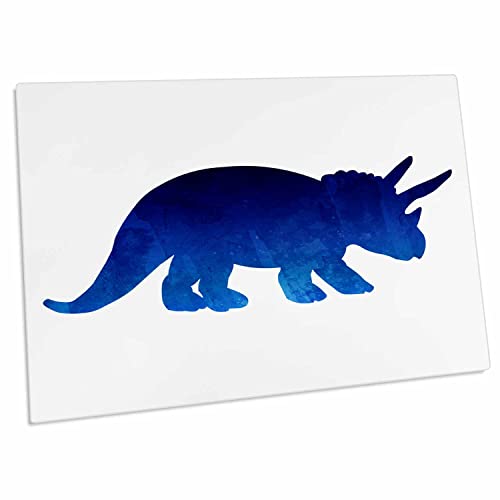 3dRose Watercolor Triceratops Azul - Pad Grande miniatura 1