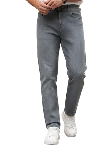 Image of Urbano Fashion Men's Straight Fit Washed Denim Jeans Stretchable
