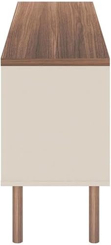 Miniatura 6 de Manhattan Comfort Windsor - Moderno mueble para TV con estantes multimedia y patas de madera maciza, 53.54 pulgadas, color blanco hueso, naturaleza