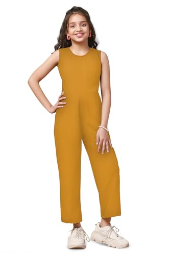 Image of Fashion Dream Girl's Cotton Blend Ankle Length|Jump Suit Set for Girls