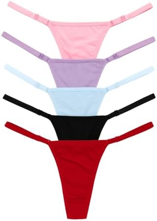 Art Intima Lingerie Kit 5 Calcinhas Tanga Sensual em Microfibra, ...