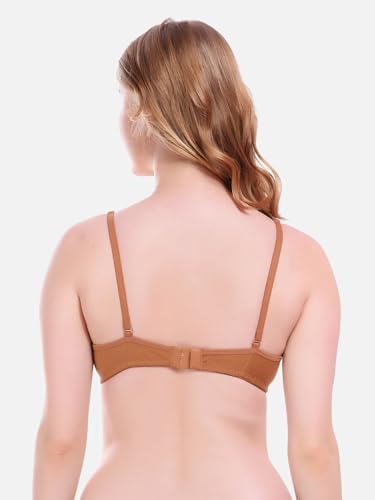 Image of FIMS - Fashion is my style Women Cotton Blend Non-Padded Bra Non-Wired Mould Seamless Cup Solid Bras Cup-B Pack of 1, Multicolor