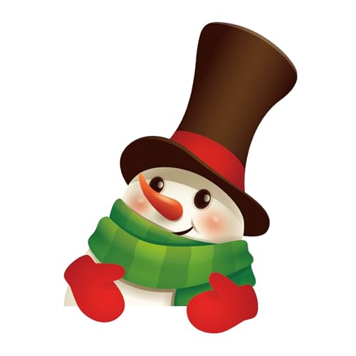 Decoración Navideña para Valla, Letrero Navideño para Jardín Adorno para Valla con Guantes para las Manos para Fiesta de Navidad Patio Césped Decoración del Hogar Exterior (Muñeco de Nieve)