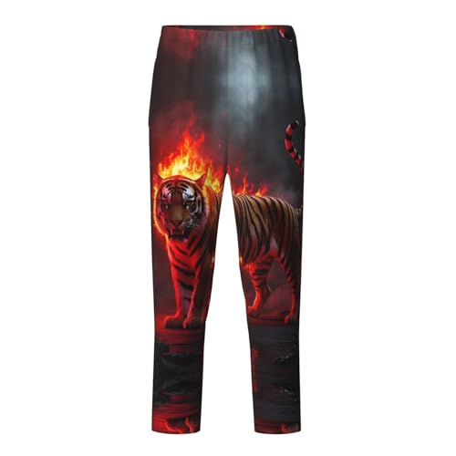 Pajama Pants Pajama Bottoms with Elastic Waistband Sleepwear Lounge PantsFire Tiger