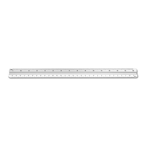 Image of Alumicolor 3650-1 Aluminum Combination Solid Drafting Scale, 12IN, Silver