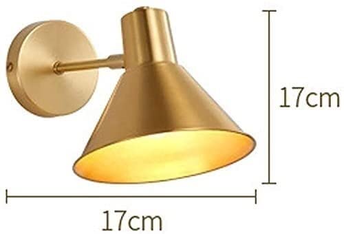 Iluminación de pared para dormitorio minimalista con pantalla dorada y rosca E26 de WQHPLMD 3