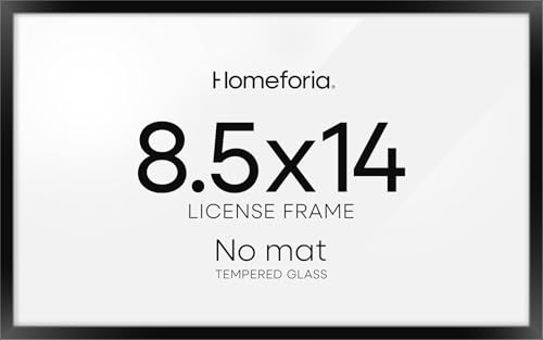 Image of Homeforia 8.5 x 14 Marriage License Frame Black, High End Metal 8.5x14 Marriage Certificate Frames, 14x8.5 Picture Frame for Wall & Tabletop, 8.5 by 14 Photo Frames, Tempered Glass, Wall Kit, Set of 2