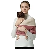 MISSWISDOM Baby Wraps Carrier, Baby Carrier Wrap Baby Wearing Wrap Newborn Wrap Carrier(7-30lbs), Baby Sling, Baby Carrier Sling for Newborn and Infant, Cream+Pink