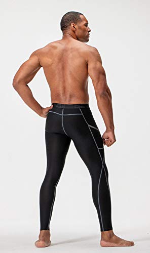 Devops 2 Pack Men's Compression Pants Athletic Leggings With Pocket (Medium, Black/Black) #TOP5