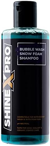 ShineXPro 300mL Car Wash Shampoo Concentrate - pH Neutral, Thick Suds With Shine Enhancing Formula - Bubblewash Car Foam Shampoo That Works With Both Bucket Wash And Foam Cannon