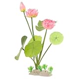 INOOMP 模擬蓮の飾り 水槽の装飾 水族館 水槽の植物 金魚 アートフラワー 池 浮遊植物 噴水 人工睡蓮 人工の草 大型プラント 水生 蓮 用の ピンク プラスチック