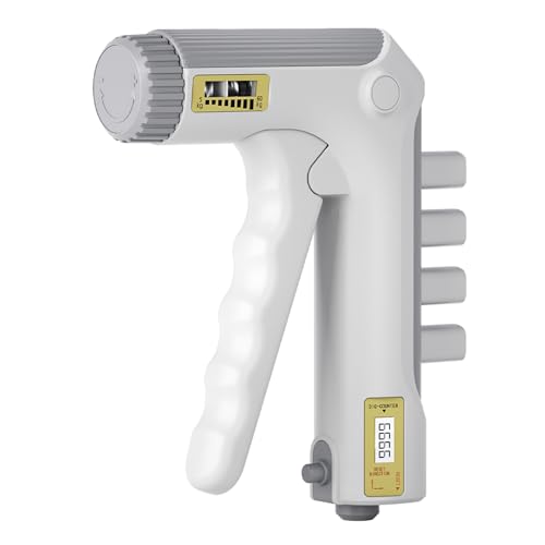 Handtrainer Fingertrainer Griffkraft Trainer mit Zählfunktion (0-9999), Hand Training, Finger Trainingsgerät, Verstellbarer Grip Griffkraft Trainer 5-60kg für Fitness und Wiederherstellung(Weiß)