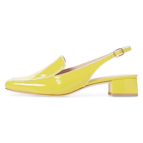 Image of YDN Women Closed Square Toe Block Low Heels Slingback Formal Loafer Dressy Shoes Office Lady Pump Size 4-15 US