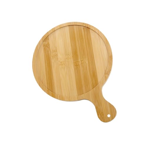LEDMOMO 竹製西洋料理用木製ピザプレート 多用途パン デザート皿 家用トレイ 食材盛り付けに便利