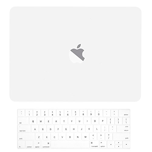 TOP CASE MacBook Pro 13 inch Case 2019 2018 2017 2016 Release A2159 A1989 A1706, 2 in 1 Signature Bundle Rubberized Hard Case + Keyboard Cover Compatible MacBook Pro 13" Touch Bar, Satin White