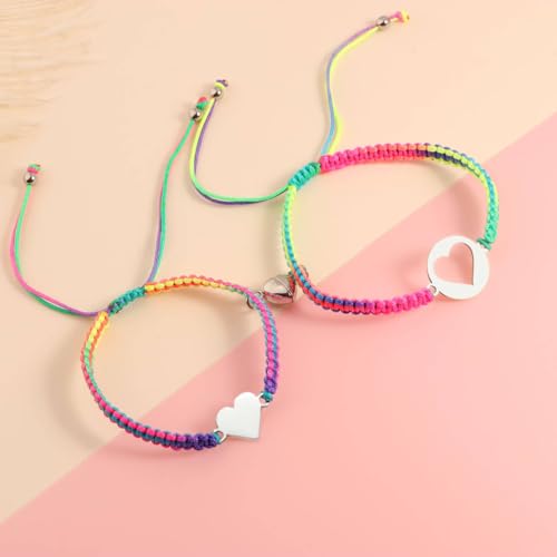 First Day of Kindergarten Pre K Gifts for Mother Daughter,Mommy and Me Bracelet Matching Heart Bracelets Set for 22