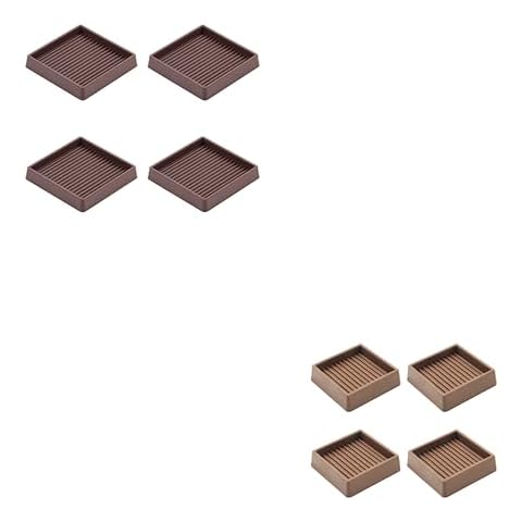 2" Square 4 Pack 3" Square 4 Pack Rubber Caster Cups, Non Slip Furniture Pads, Anti-Slip Gripper, Anti Skid Furniture Feet, Anti Slide Floor Protector for Bed Couch Table Chair Stoppers Cover