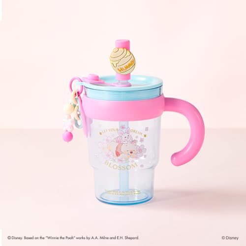 Image of MINISO Disney Winnie The Pooh Water Bottle, 24oz Leakproof Cup with Handle