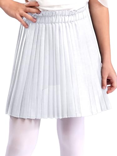 Linjinx Kids Girls School Uniform Skirt Elastic Waist A-line Pleated Skorts Athletic Scooter Skater Tennis Skirt
