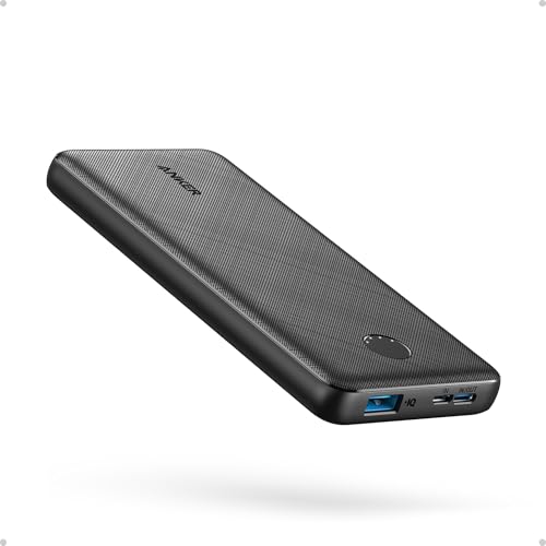 Anker Power Bank(PowerCore 10K), Compact Travel-Ready 10,000mAh Battery Pack with PowerIQ Charging Technology, 5V/3A High-Speed Charging for iPhone, iPad,and More(USB-C Input and Output(Blac