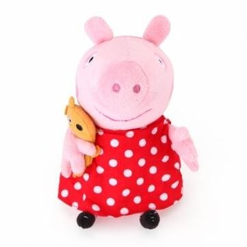 19cm Children Kids Baby Peppa Pig In Dot Dress Animal Toy Plush Dolls