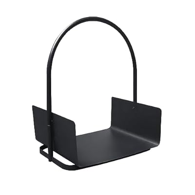 ATR ART TO REAL Firewood Rack Outdoor Indoor, Heavy Duty Fireplace Wood Storage Holder, Portable Metal Log Holders for Firewood, Black