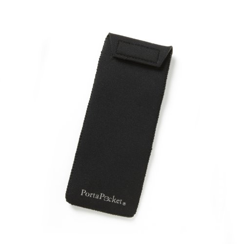 PortaPocket Accessories: Tall Pocket for EpiPens, Glasses or Sunglasses Holder/Case. Slips on Your own Belt, or Works on Ours! Black (Band Sold Separately)