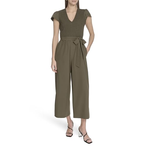 Mono elástico de mujer Calvin Klein con cuello en V para un ajuste cómodo