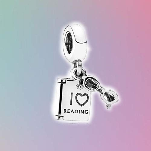 925 Sterling Silver I Love Reading Dangle Charm Beads Lucky Book Fits Pandora Bracelet Charms & European Bracelets #TOP2