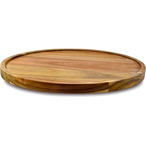 10" Acacia Wood Lazy Susan Organizer Cover