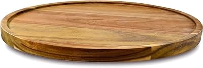 10" Acacia Wood Lazy Susan Organizer Kitchen Turntable for Cabinet Pantry Table Organization