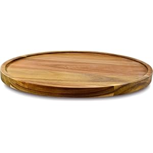 10″ Acacia Wood Lazy Susan Organizer Kitchen Turntable for Cabinet Pantry Table Organization