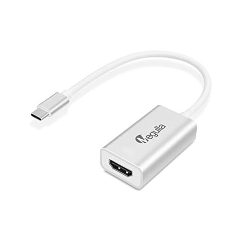 Megulla USB 3.1 Type-C to HDMI Adapter, USB-C/Thunderbolt 3 to HDMI Adapter, Support 4k/60Hz, for New MacBook, 2017 MacBook Pro, iMac and More –Silver, Aluminum Cover