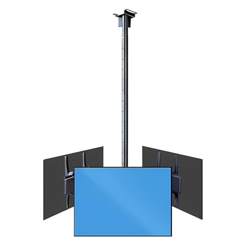 Support TV plafond rotatif multi-écrans à 3 côtés avec hauteur réglable