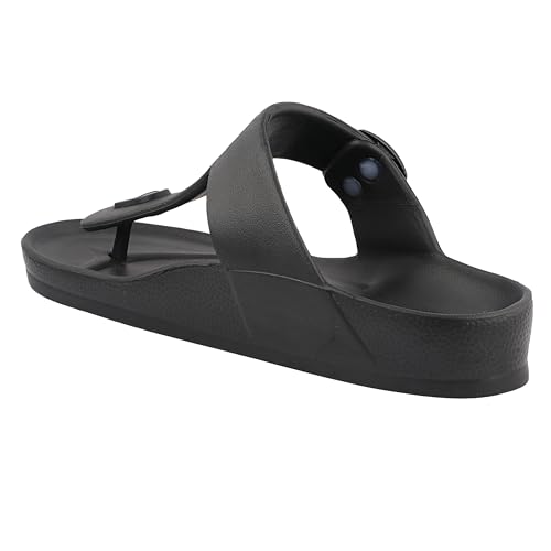 Image of Men's Lightweight Comfort Slides Single Buckle Slip-on Adjustable EVA Orthopedic Flat Slippers.