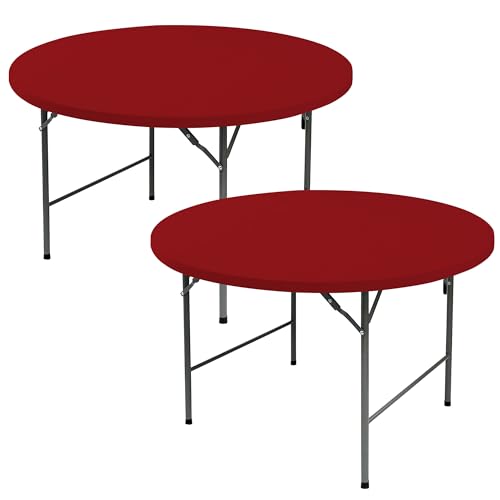 Round Fitted Tablecloth with Elastic-Spandex Christmas Table Covers 60 Inch