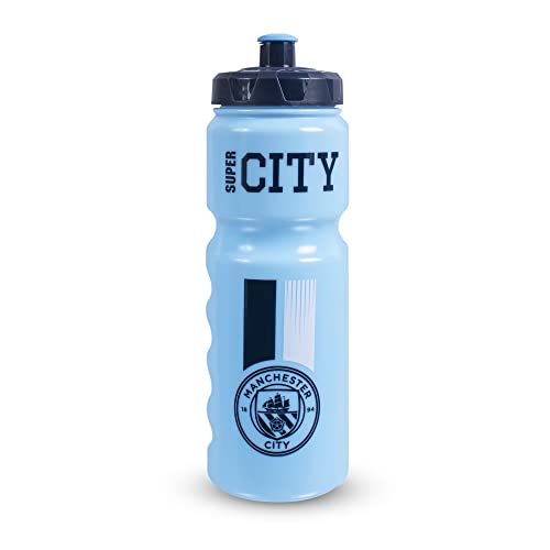 Hy-Pro Officially Licensed Manchester City F.C. Plastic Bottle, 750ml, Water Bottle, 0.75L, Reuseable, Retractable Nozzle