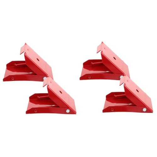 GLEAVI 2 Juegos Refuerzo De Neumáticos Ruedas De Carro Rampa para Perros Calzo Rueda Camper Tapón De Neumático De Coche Rampa para Discapacitados Ruedas para Carro Rojo Metal 2 Piezas * 2