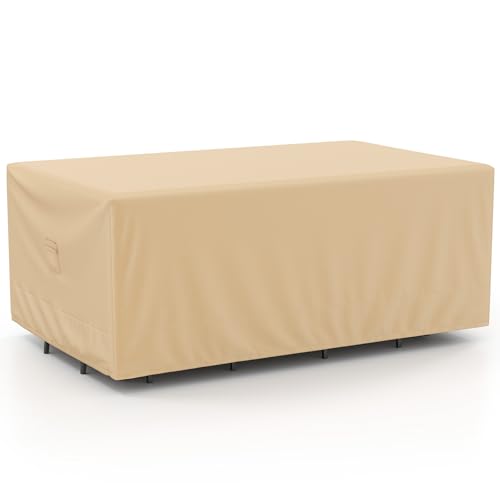 Toolsempire Patio Furniture Cover, Outdoor Furniture Cover Waterproof with Air Vent, Wind Resistant Straps & Handles, Fits up to 90
