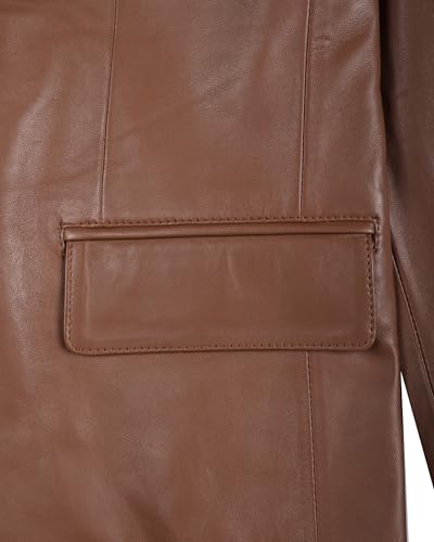 Image of fjackets Mens Leather Blazer Jacket - Real Lambskin Leather Sport Coat, 2-Button, Fully Lined, Business to Weekend