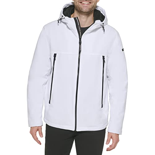 Image of Calvin Klein Men's Winter Coats - Sherpa-lined Hooded Soft Shell Jacket