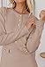 MEROKEETY Women's Fall 2026 Long Sleeve Bodycon Sweater Dress Button Crew Neck Winter Formal Mini Dresses, Khaki, Medium