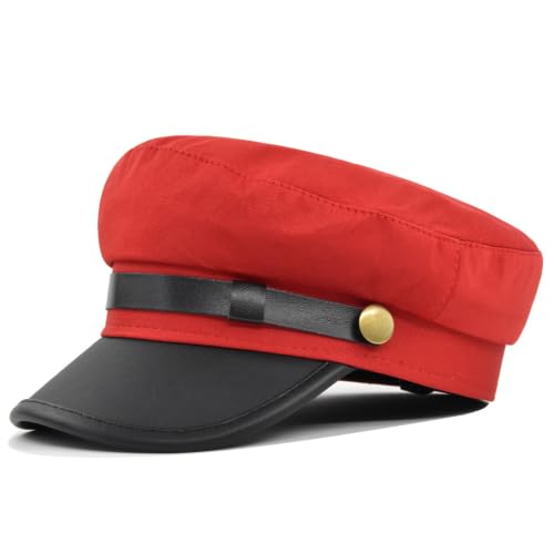 Image of VASANA Chauffeur Hat Classic Vintage Newsboy Cap Peaked Beret Cap Taxi Driver Costumes Hat Captain Sailor Hat