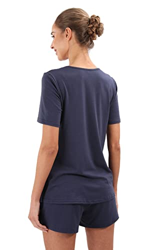 Vakaart Women's Maternity Nursing Pajama Set, Short Sleeve Top With Adjustable Waistband Shorts Breastfeeding Sleepwear Set For Hospital S-Xxl (M, Dark Blue) #TOP6