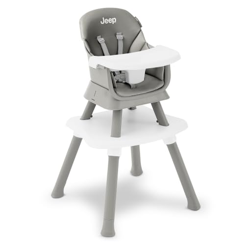 Image of Jeep Milestone 6-in-1 Convertible High Chair by Delta Children, Light Grey