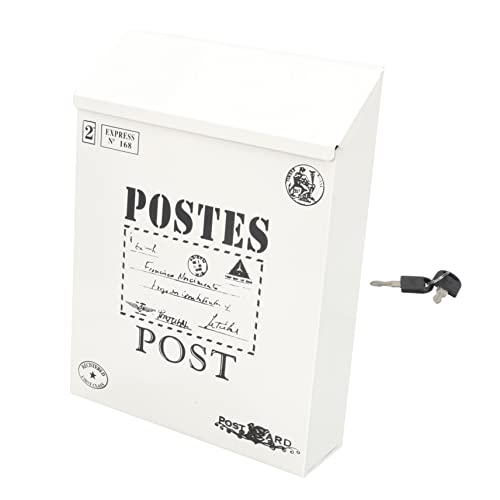 SEWACC Cassette Postali Da Parete in Ferro Vintage Con Serratura Scatola Postale Leggera e Portalettere Esterno Stile Retrò Montaggio Facile Per Casa e Ufficio Decorazione Pratica e Salva
