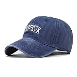 Vintage Washed Duke Men's Baseball Cap Classic Style Unisex Baseball Cap Dad Hat Outdoor Cap (US, Alpha, Large, Navy)